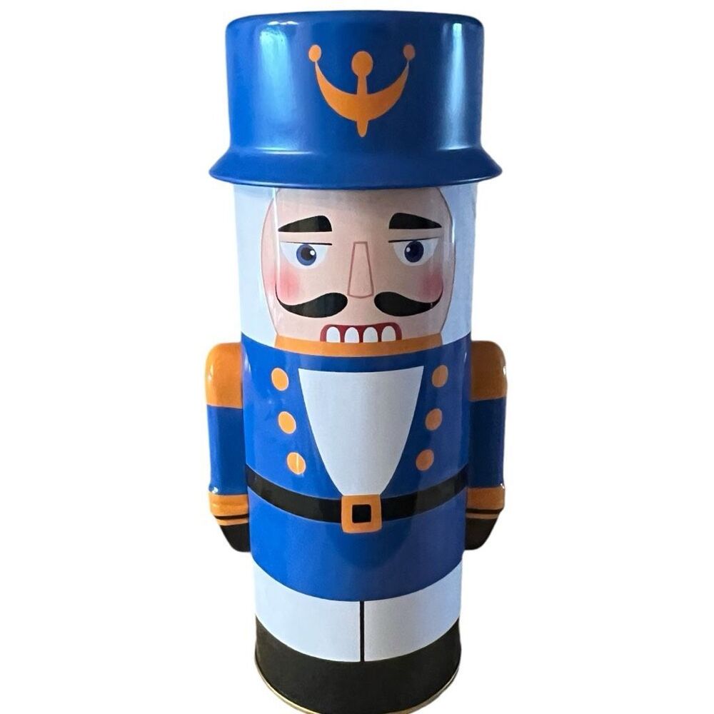 Brand New 10” Christmas Nutcracker Storage Decorative Tin